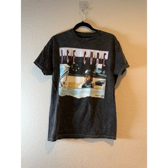 Ice Cube Other - Ice Cube Mens Graphic T-Shirt Charcoal Mineral Wash Hip Hop Streetwear‎ Tee S